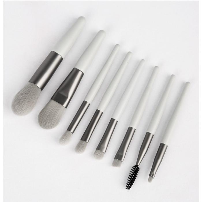 Mini set portabil 8 pensule de machiaj cu husa verde menta,  [3]