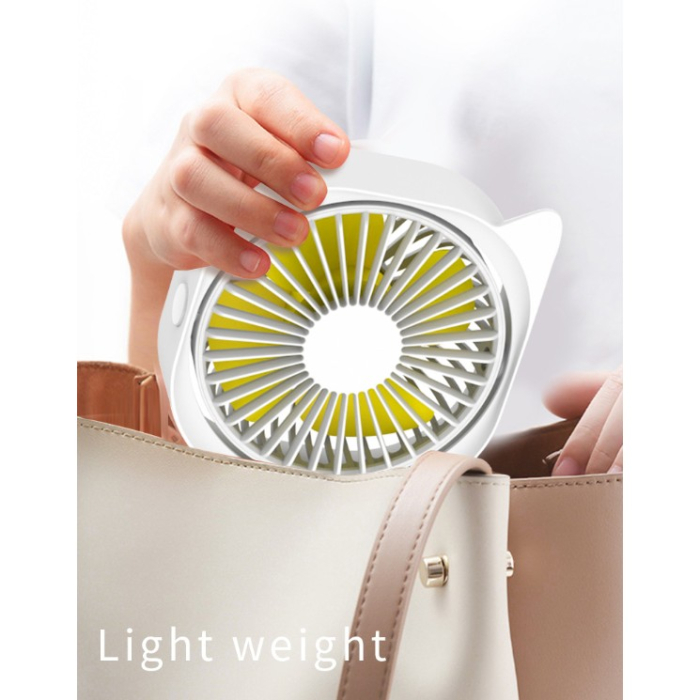 Mini ventilator pentru birou cu usb, , rotire 360 grade, 3 viteze, 13.5 x 12,8 cm, Alb [4]