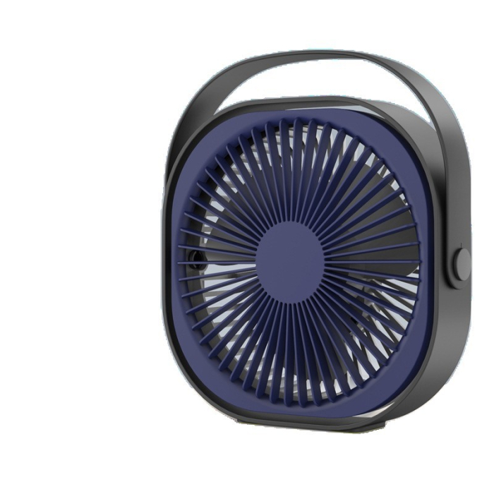 Mini ventilator pentru birou cu usb, , rotire 360 grade, 3 viteze, 1500 mA, 13.5 x 12,8, Albastru [5]