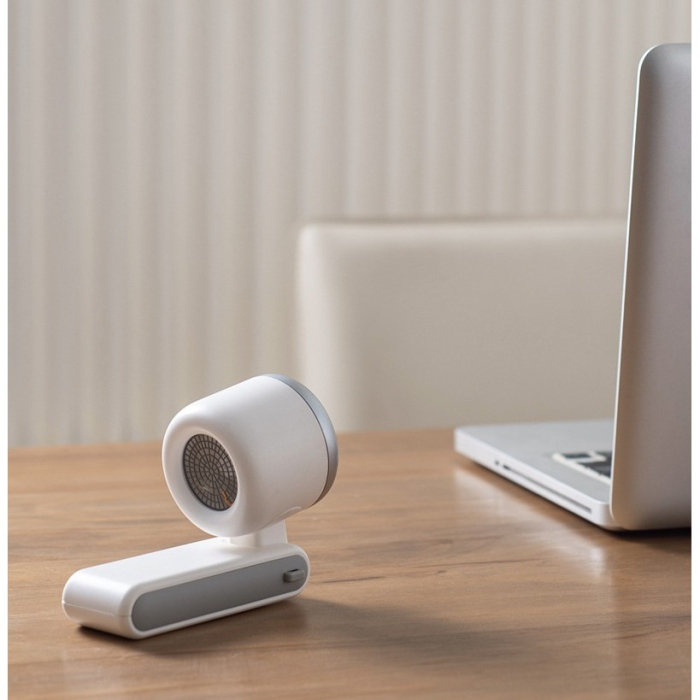 Mini Ventilator Portabil, , 5 Trepte de Viteza, Afisaj Digital, Incarcare USB, 5V, 2A, 5.95 x 5.2 x 17.2 cm, Alb [2]