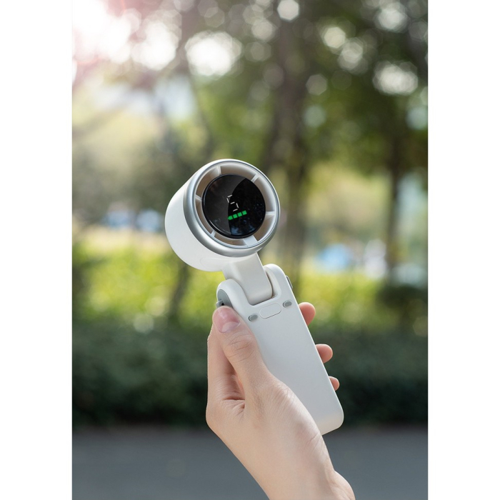 Mini Ventilator Portabil, , 5 Trepte de Viteza, Afisaj Digital, Incarcare USB, 5V, 2A, 5.95 x 5.2 x 17.2 cm, Verde [6]