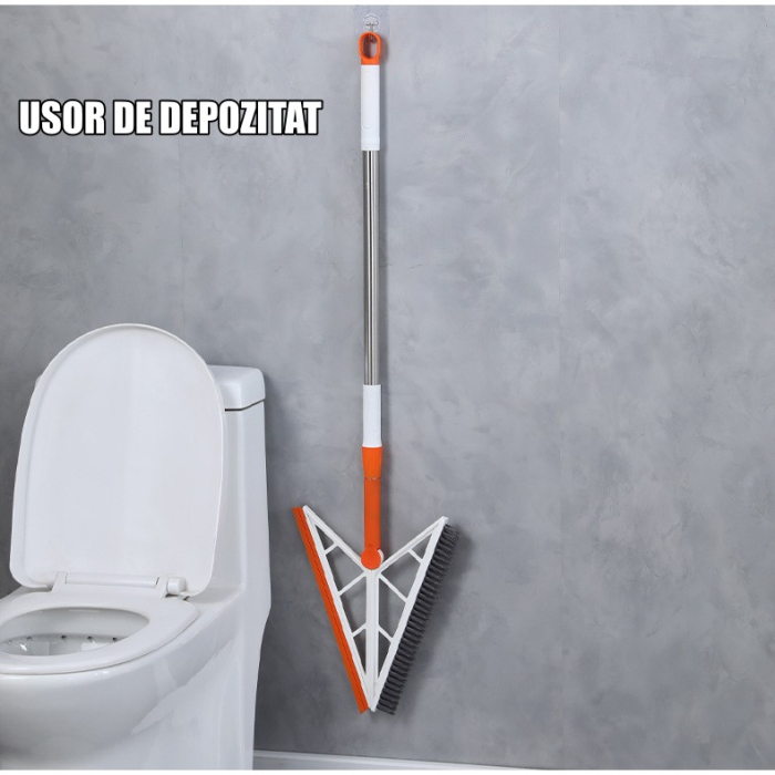 Mop Multifunctional, , Portocaliu, cu Racleta din Silicon, Maner Telescopic, Curatarea Eficienta a Tuturor Suprafetelor [8]