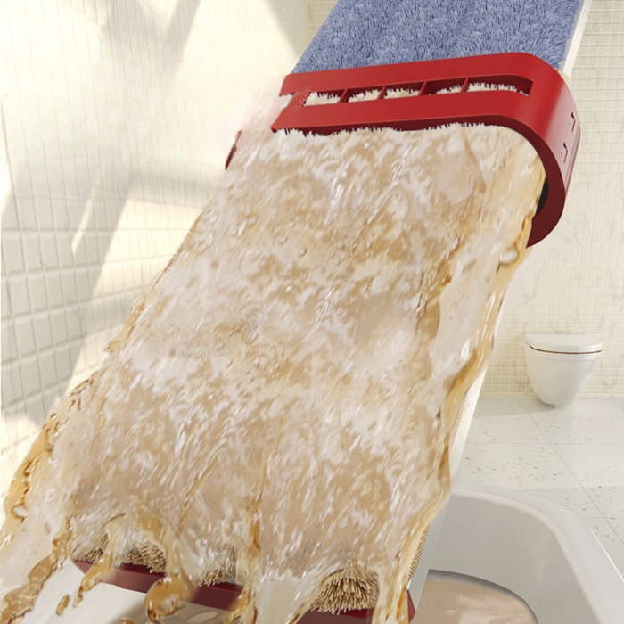 Mop Plat cu Laveta din Microfibra, , Pentru Uz Casnic, cu 2 Lavete Incluse, Sistem de Stoarcere, Tija Telescopica 130 cm, Rotire 360°, 42 x 130 cm, Rosu [6]
