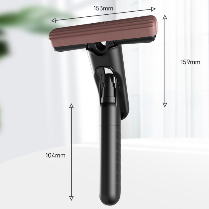 Mop Plat cu Pulverizare, , Recipient pentru Solutie de Suprafete, Geamuri, Interior Auto, Maner Scurt, Usor de Utilizat, Sistem de Stoarcere, 15.5 x 15.5 x 12.5 cm, Negru [2]