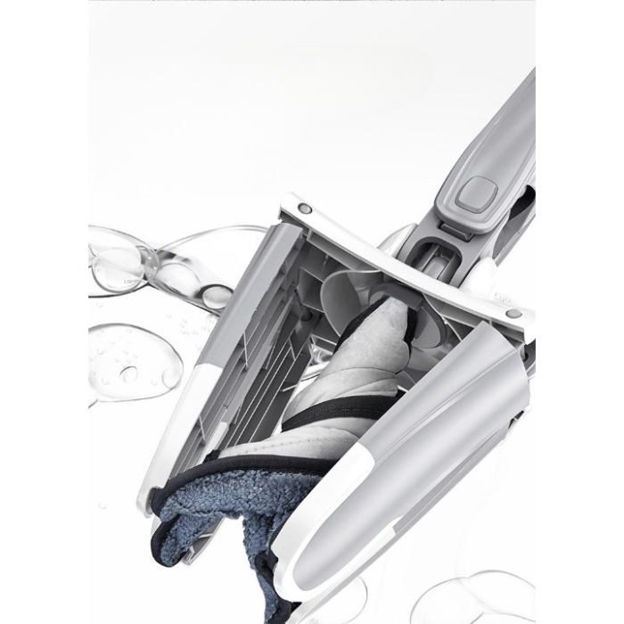 Mop Plat, , cu Sistem de Stoarcere, 4 Lavete Incluse, Lungime Telescopica 140 cm, Argintiu [6]