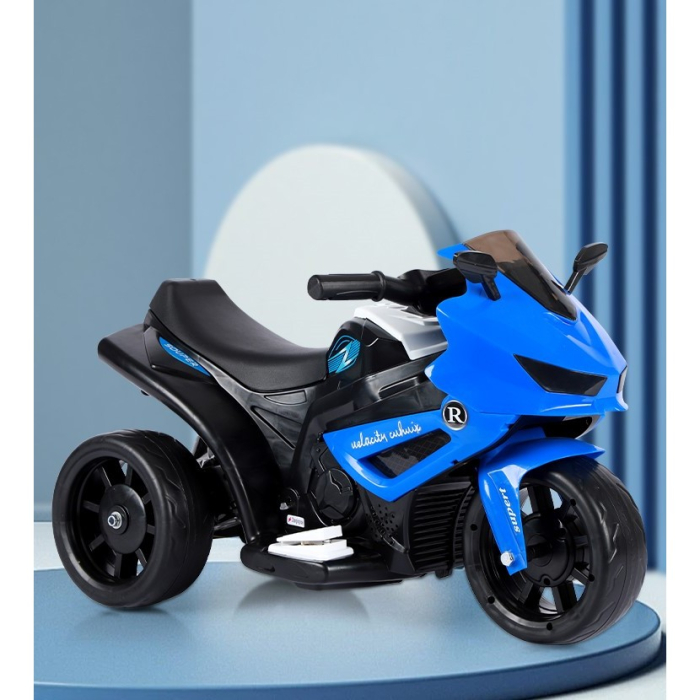 Motocicletă Electrică cu 3 Roti, , Acumulator Încarcare, Anti-Rasturnare, Lumini, Sunete, Off-Road, Baterie 6V 4.5Ah, 66x34x43cm, Albastru [2]