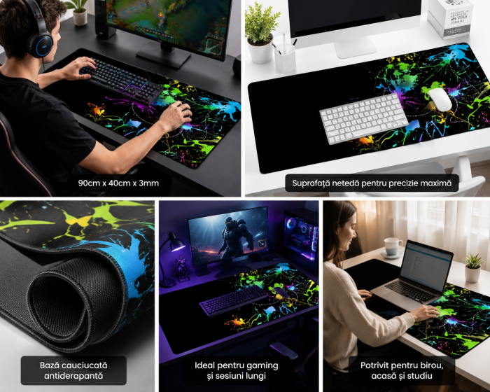 mousepad gaming, mouse pad gaming mare, mousepad 90x40 cm, desk mat gaming, mousepad profesional, mousepad XXL [4]