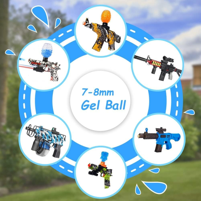 Munitie, , 20.000 Bile Gel pentru pistoale de jucarie Gel Blaster 10.5x8 mm, Albastru [4]
