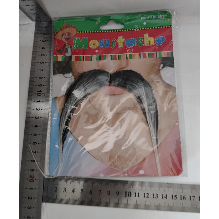 Mustata Falsa pentru Deghizari, , Petreceri Tematice, din Panza, Autoadeziv, 10 x 12 cm, Model Grizonat 3, Negru/Alb [2]