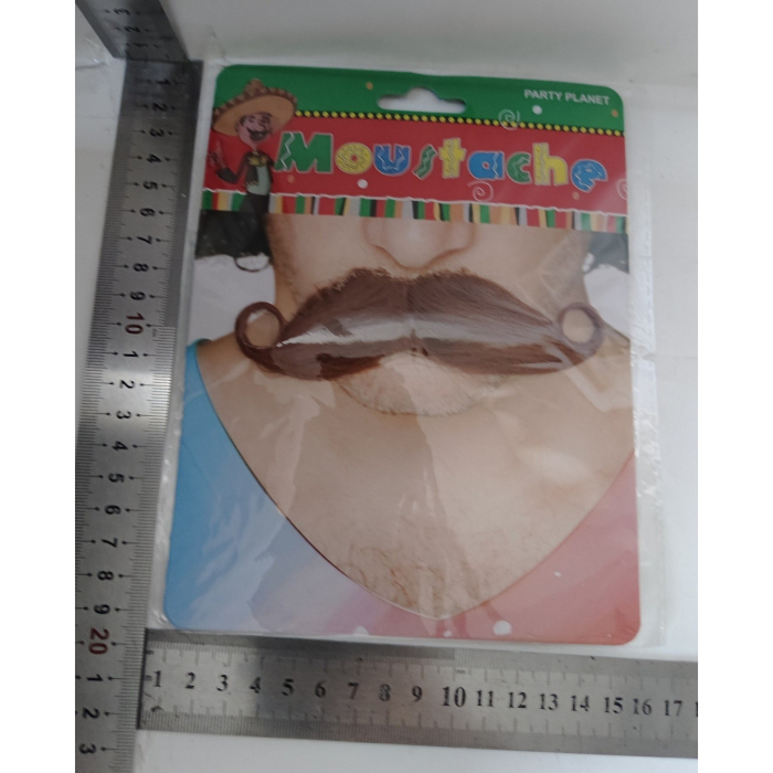 Mustata Falsa pentru Deghizari, , Petreceri Tematice, din Panza, Autoadeziv, 13 x 10 cm, Model Curbat, Maro [5]