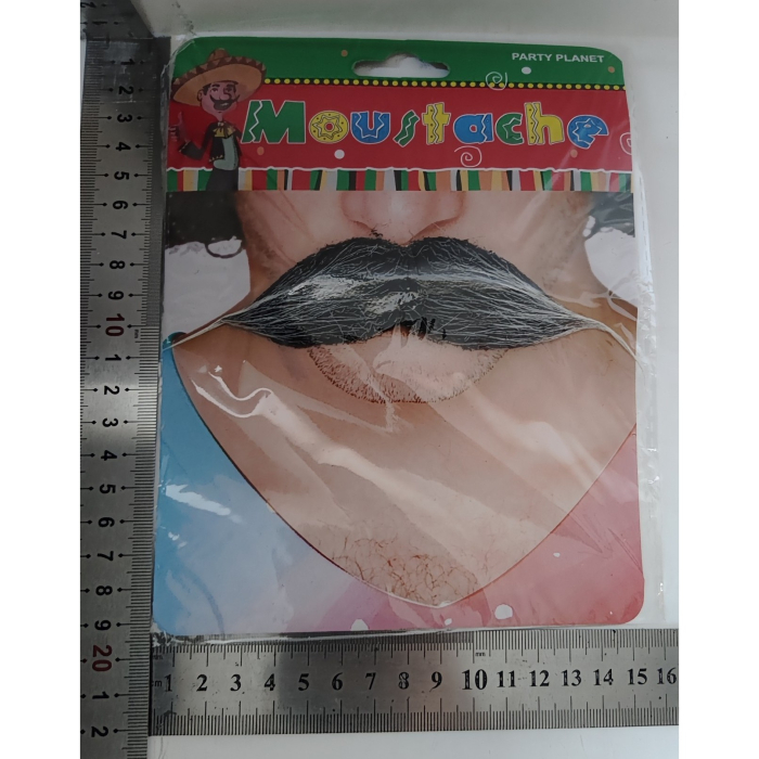 Mustata Falsa pentru Deghizari, , Petreceri Tematice, din Panza, Autoadeziv, 13 x 3 cm, Model Grizonat 2, Negru/Alb [2]