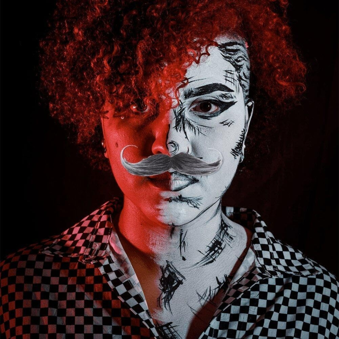 Mustata Falsa pentru Deghizari, , Petreceri Tematice, din Panza, Autoadeziv, 13 x 4 cm, Model Grizonat 1, Negru/Alb [4]