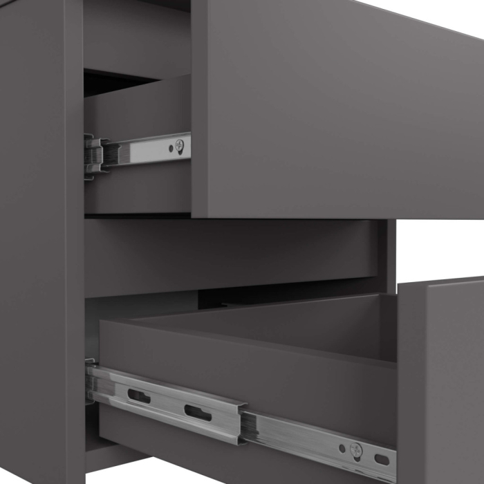 Noptiera cu 2 sertare, din PAL laminat, 40x35x40 cm, gri grafit [4]