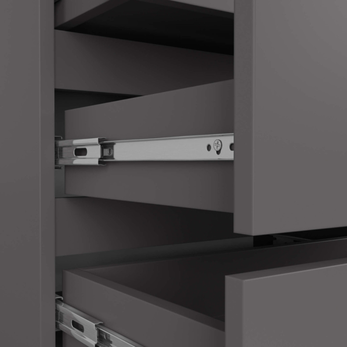 Noptiera cu 3 sertare, PAL laminat, 60x35x57 cm, gri mat [5]