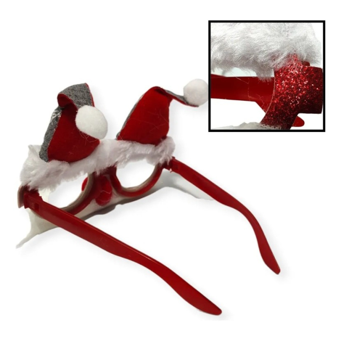 Ochelari de Craciun, , cu Nas si Barba, Model Mos Craciun, 24x14cm, Rosu [6]