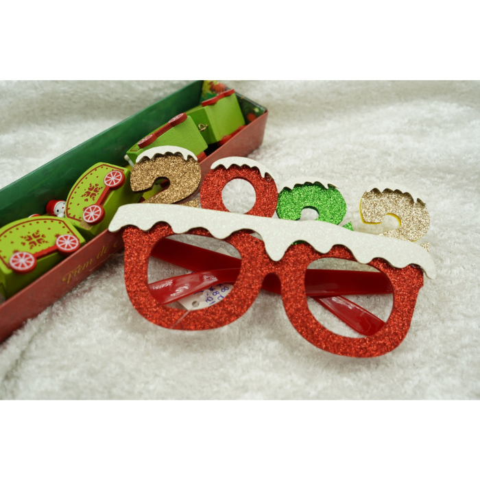 Ochelari petrecere de Revelion, 2022, Rosu, din Plastic si Poliester,  [2]