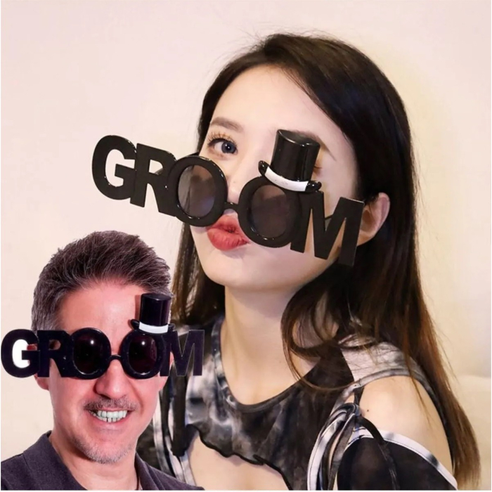 Ochelarii Decorativi, , Tema Nunta, Model Groom (Ginere), din Plastic, Negru [4]