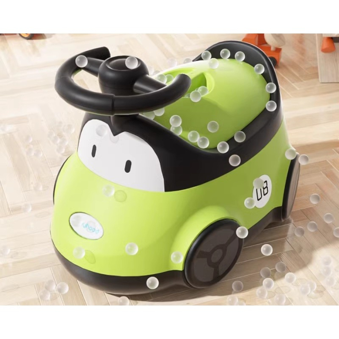 Olita pentru Copii, , +1an, Portabila, Design Masinuta cu Capac, Model Prietenos, Non-Toxic, Compartiment Detasabil, Usor de Curatat, Verde [4]