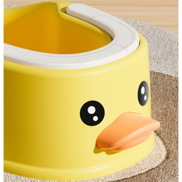 Olita pentru Copii, , +1an, Portabila, Design Ratusca, Model Prietenos, Non-Toxic, Compartiment Detasabil, cu Maner, Usor de Curatat, Galben [3]