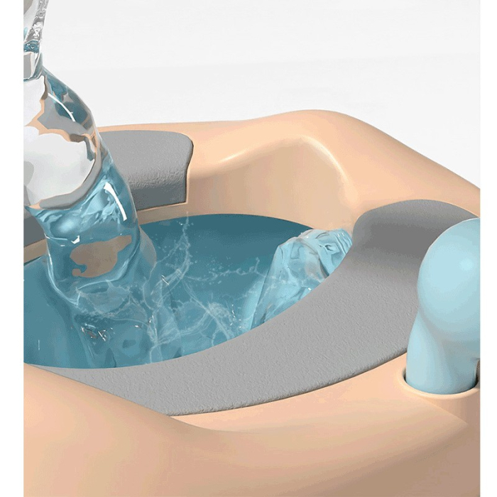 Olita pentru Copii, , +1an, Portabila, Model Vacuta, cu Capac, Prietenoasa, Non-Toxic, Compartiment Detasabil, cu Manere, cu 4 Picioare, Usor de Curatat, Roz [3]