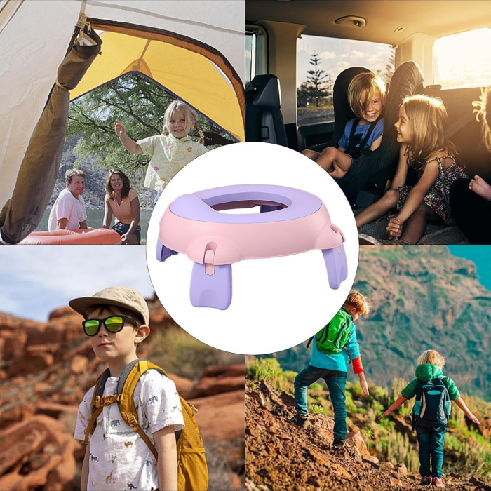 Olita Portabila, , pentru Calatorii, Confectionata din Spuma PU, 1-6 ani, 34x32x17 cm, Roz/Mov [4]