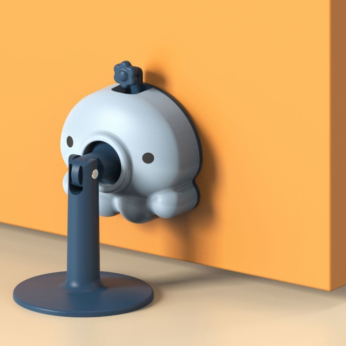 Opritor de Usa, , din Silicon, cu Prindere de Podea, Anti-Coliziune, 5.5 x 5.5 x 5.5cm, Albastru [5]