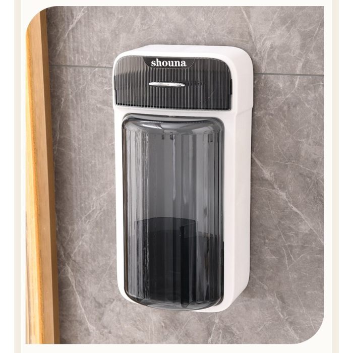 Organizator Baie, , 4 Compartimente si 1 Sertar, Rotire 360 Grade, din PP+PET, 27.5 x 16 x 11 cm, Alb/Negru [2]