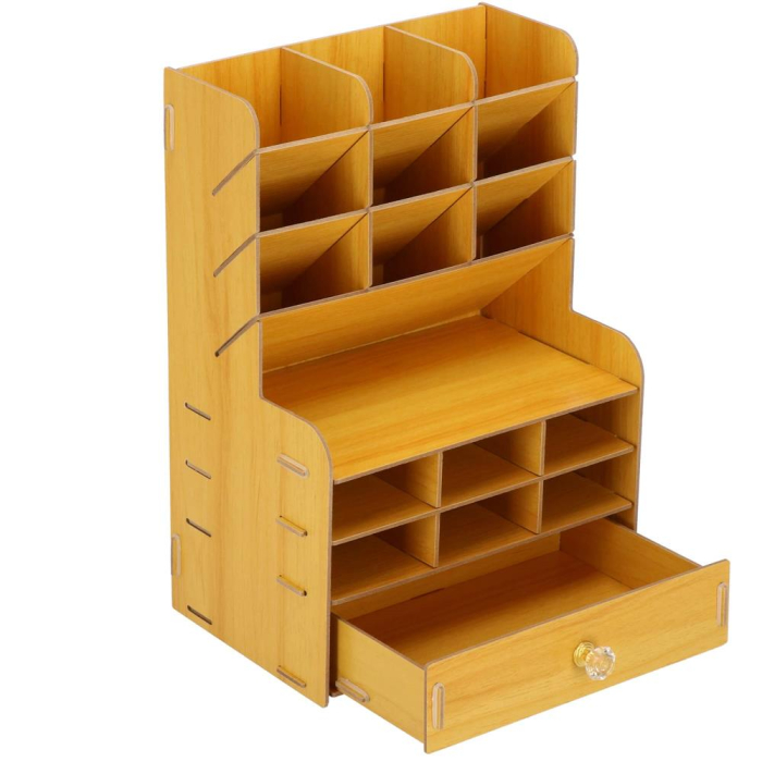 Organizator pentru birou, din lemn, cu 15 compartimente si sertar [12]