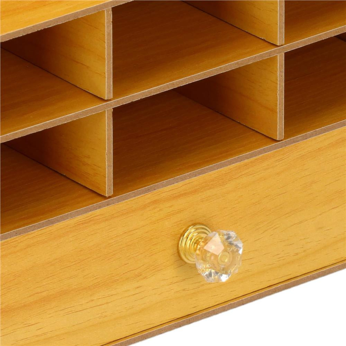 Organizator pentru birou, din lemn, cu 15 compartimente si sertar [14]