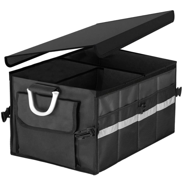 Organizator pentru portbagaj tip lada, cu buzunare laterale, pliabil, 30x58x33cm, negru [1]