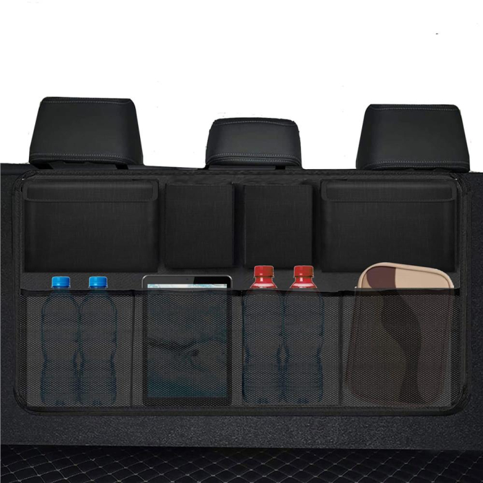 Organizator pentru spatarul masinii, cu 8 buzunare, 88x46cm, negru [10]