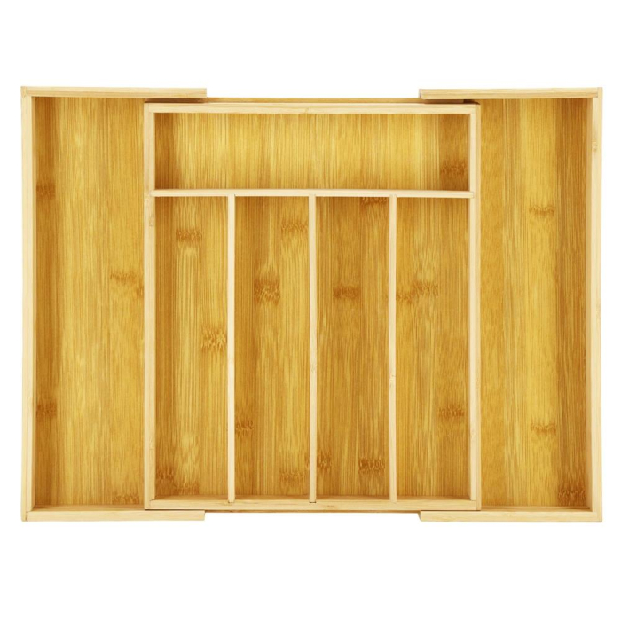 Organizator tacamuri si ustensile bucatarie, bambus, extensibil 28-45x33x5cm [1]
