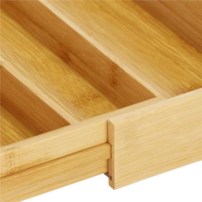 Organizator tacamuri si ustensile bucatarie, bambus, extensibil 28-45x33x5cm [8]