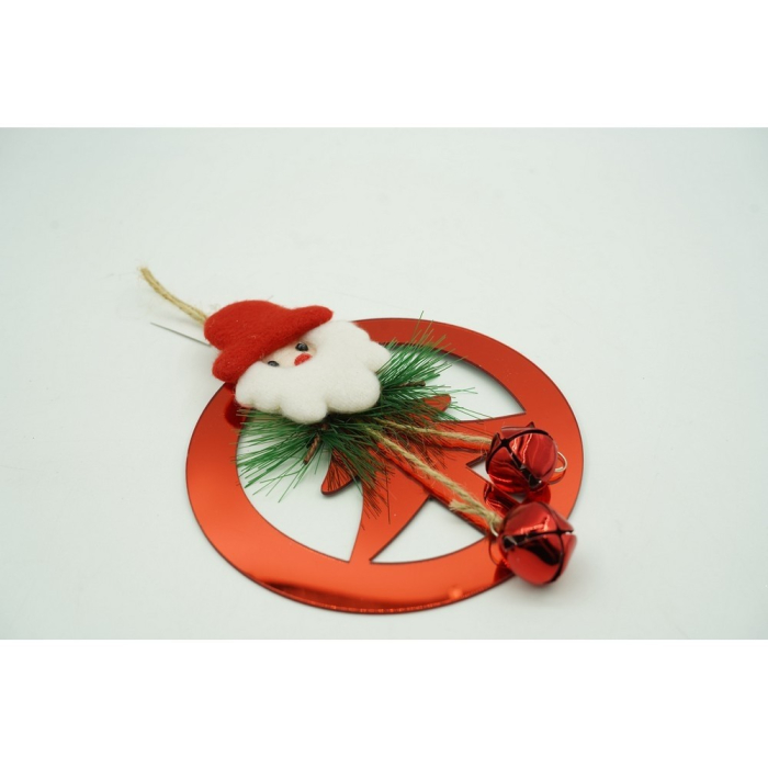 Ornament brad, , Brad cu clopotei, Rosu, Lucios, 15*20CM, Acril, Interior/ Exterior [10]