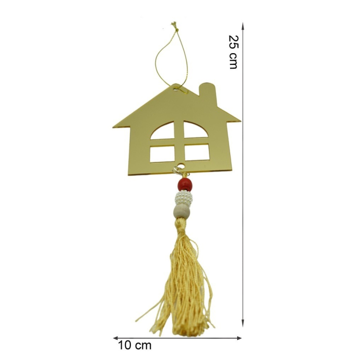 Ornament brad, , Casa, Auriu, Lucios, 10*25CM, Acril, Interior/ Exterior [11]