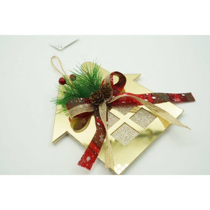 Ornament brad, , Casa, Auriu, Lucios, 16*17CM, Acril, Interior/ Exterior [5]