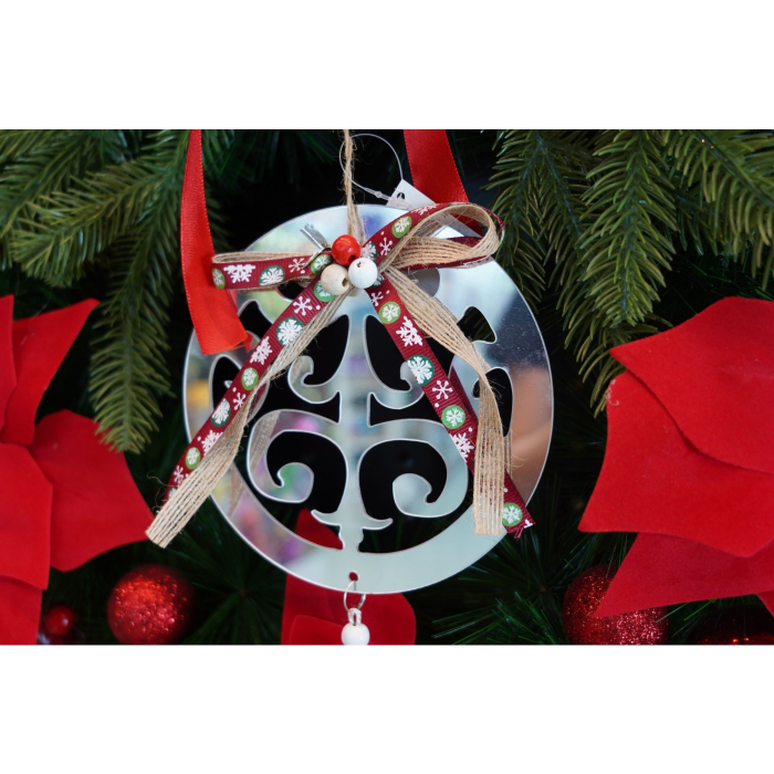 Ornament brad, , Rotund, Argintiu, Lucios, 14*26CM, Acril, Interior/ Exterior [3]