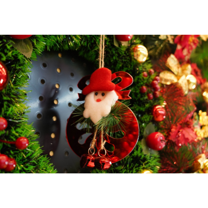 Ornament brad, , Rotund cu clopotei, Rosu, Lucios, 15*20CM, Acril, Interior/ Exterior [3]