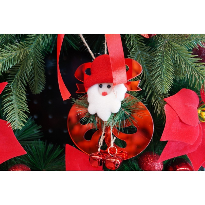 Ornament brad, , Rotund cu clopotei, Rosu, Lucios, 15*20CM, Acril, Interior/ Exterior [9]