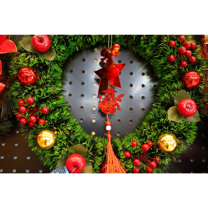 Ornament brad, , Stea, Om de zapada, Rosu, Lucios, 10*28CM, Acril, Interior/ Exterior [2]