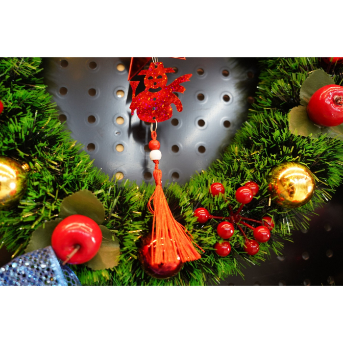 Ornament brad, , Stea, Om de zapada, Rosu, Lucios, 10*28CM, Acril, Interior/ Exterior [4]