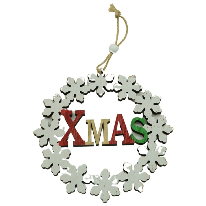 Ornament de brad Xmas, , multicolor, lemn, 12 cm [1]