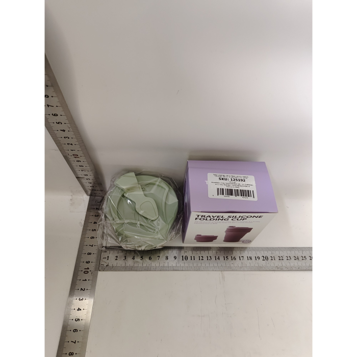 Pahar pliabil din silicon , pentru calatorii, camping, 350 ml, 8.2x6.3x9.1 cm, verde [9]