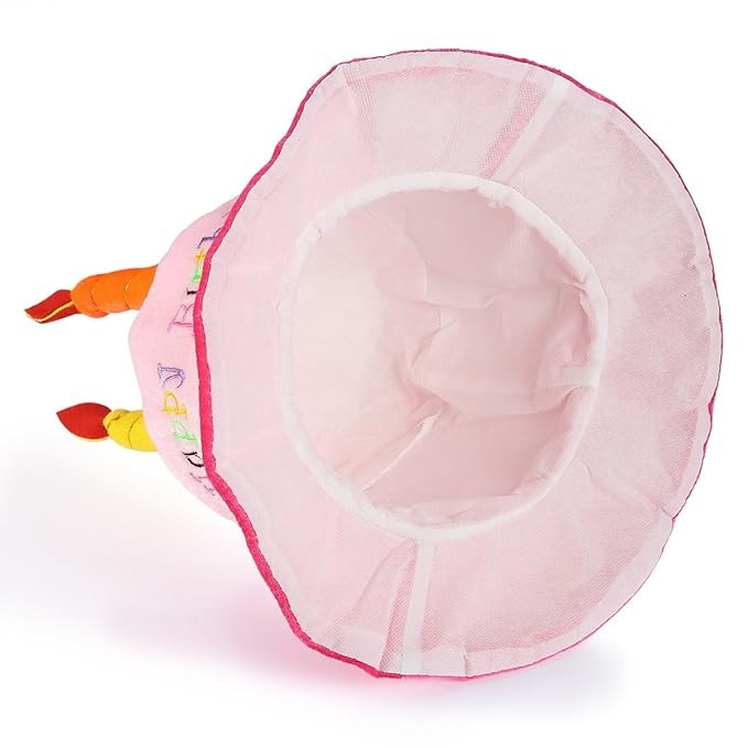 Palarie Happy Birthday, , Accesoriu pentru Petrecere, Model Tort, Tematica Aniversare, 60x60x55 cm, Roz [4]