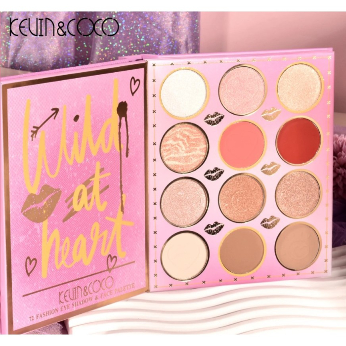 Paleta de Farduri Kevin&Coco, 72 culori, Stil Carte, 3 Straturi, Pudra Compacta, Clasic, Fara Sulfati, 14 x 14 cm, 80 g, multicolor [2]