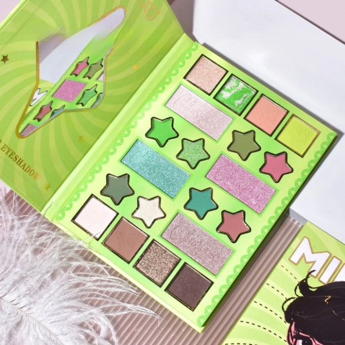 Paleta de Machiaj, KEVIN&amp;COCO, 20 Culori Green Girl, Fard de Pleoape si Blush, Verde [5]