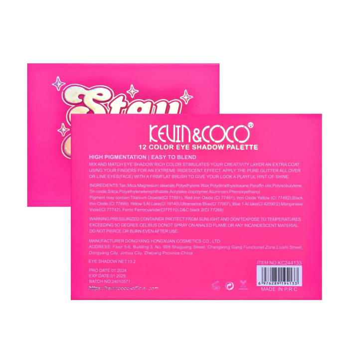 Paleta de Machiaj, KEVIN & COCO, Stay Wild. Fard de Pleoape, 12 culori, 13.6 x 10.4 x 0.9 cm [6]
