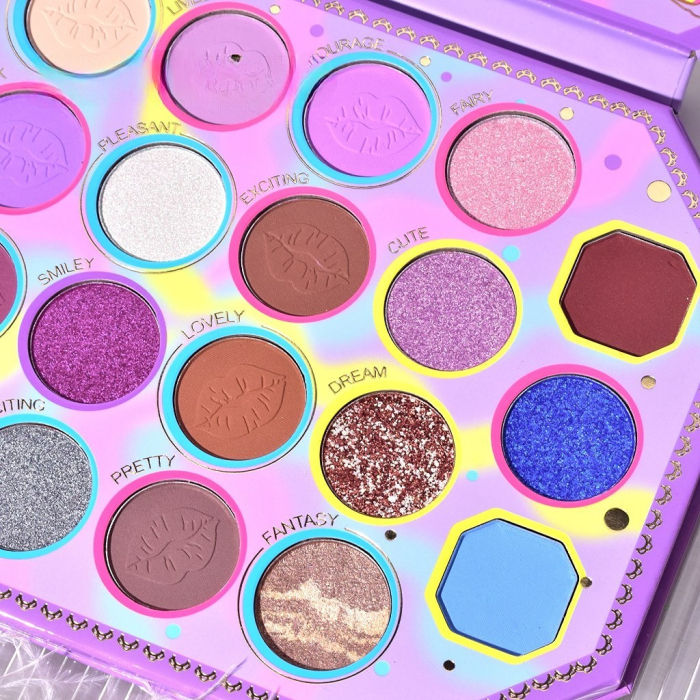 Paleta de Machiaj, KEVIN & COCO, Violet Ice Cream, Fard de Pleoape, 22 culori, 19 x 13.7 x 1.3 cm [5]