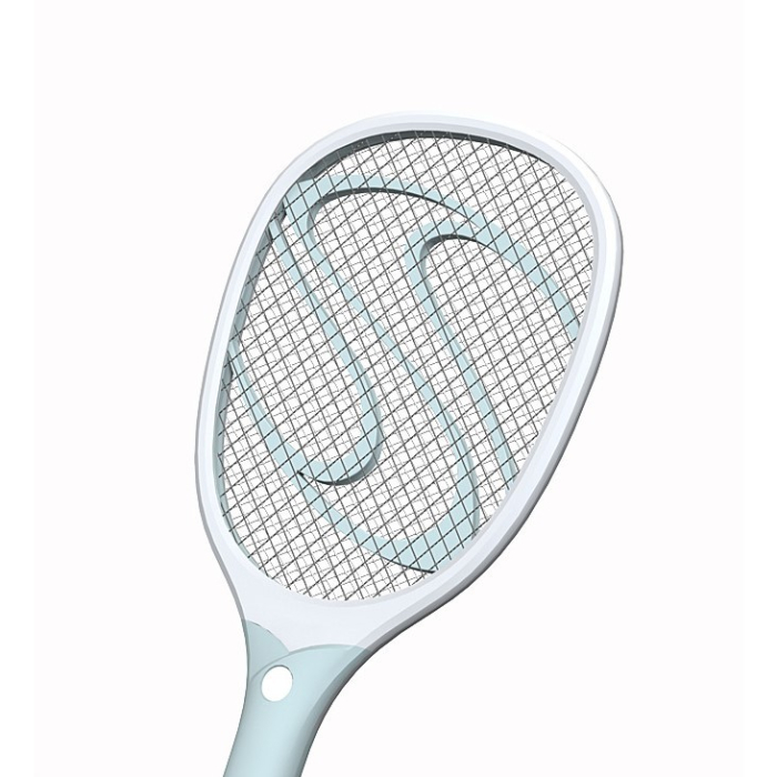 Paleta Electrica pentru Tantari, Muste sau Insecte LED, , Reincarcabila, Incarcare USB, Plastic, Casa si Gradina, Anti-insecte, Alb-Albastru [7]