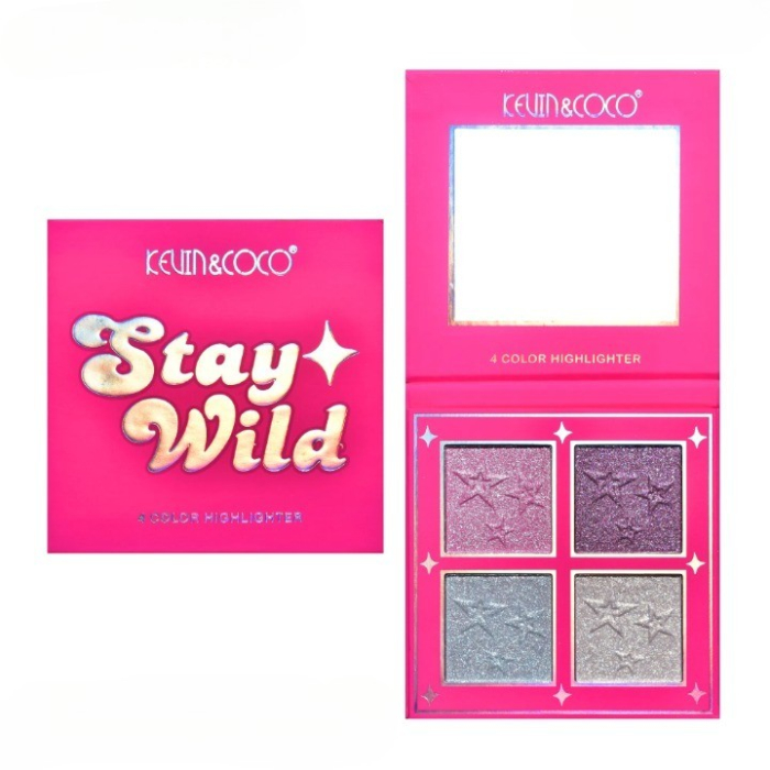 Paleta Iluminatoare, KEVIN&amp;COCO, 4 Culori Stay Wild, 12.2 x 12.2 x 0.9 cm [4]
